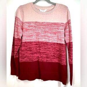 NWT MARKET & SPRUCE Women’s Striped Long Sleeved Crew‎ Neck Sweater Size Small